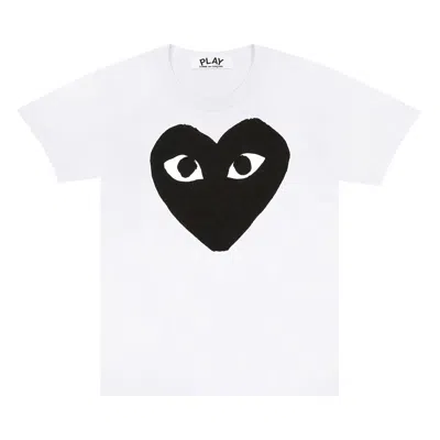 Pre-owned Comme Des Garçons Play Black Heart T-shirt 'white'