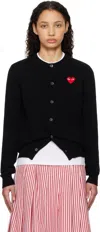 Comme Des Garçons Play Black Red Heart Cardigan In 1 Black