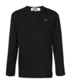 Comme Des Garçons Play Graphic Heart Long-sleeve Tee In Black