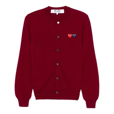 Comme Des Garçons Play Black With Red And Burgundy Heart Unisex