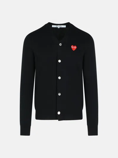 Comme Des Garçons Play Black Wool Cardigan