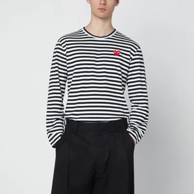 COMME DES GARÇONS PLAY COMME DES GARÇONS PLAY BLACK/WHITE STRIPED COTTON LONG SLEEVE TOP