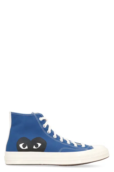 Comme Des Garçons Play Blue Canvas Comme Des Garã§ons X Converse Sneakers