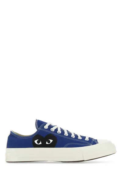 Comme Des Garçons Play Blue Canvas Comme Des Garã§ons X Converse Sneakers
