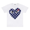 Comme Des Garçons Play Comme Des Garcons Play Blue Polka Dots Pattern Short Sleeve White