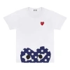 Comme Des Garçons Play Comme Des Garcons Play Blue Polka Dots Pattern Short Sleeve White