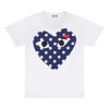 Comme Des Garçons Play Comme Des Garcons Play Blue Polka Dots Pattern Short Sleeve White