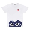 Comme Des Garçons Play Comme Des Garcons Play Blue Polka Dots Pattern Short Sleeve White
