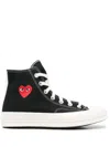 Comme Des Garçons Play Canvas Converse Sneakers Collaboration In Black