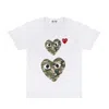 COMME DES GARÇONS PLAY CAMO DOUBLE HEART T-SHIRT