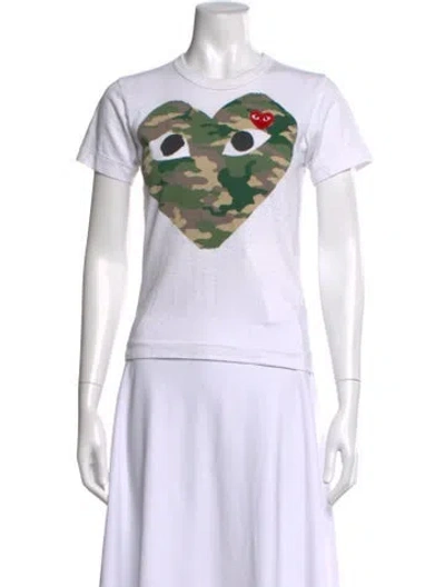 Pre-owned Comme Des Garçons Play Camouflage Print Crew Neck T-shirt In Multi