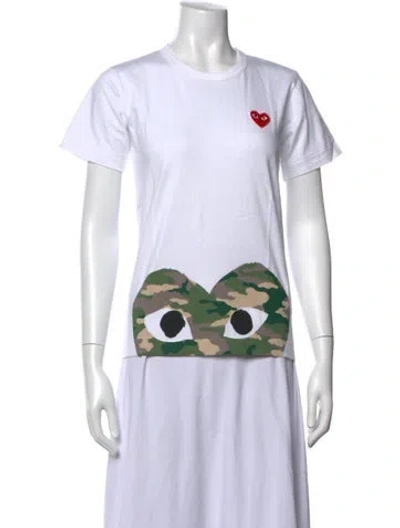 Pre-owned Comme Des Garçons Play Camouflage Print Crew Neck T-shirt W/ Tags In White