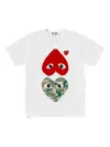 Comme Des Garçons Play Comme Des Garcons Play Camouflage With Upside Down Heart Tee In White