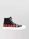 Comme Des Garçons Play Canvas Heart Print Low Top Sneakers In Black