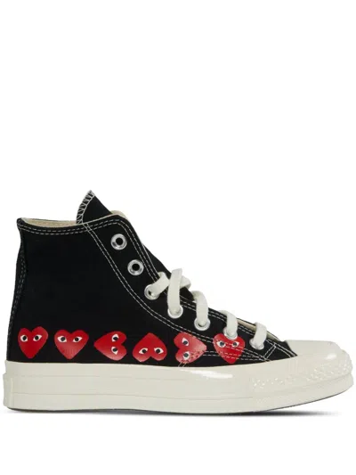 Comme Des Garçons Play Canvas High-top Sneakers In Black