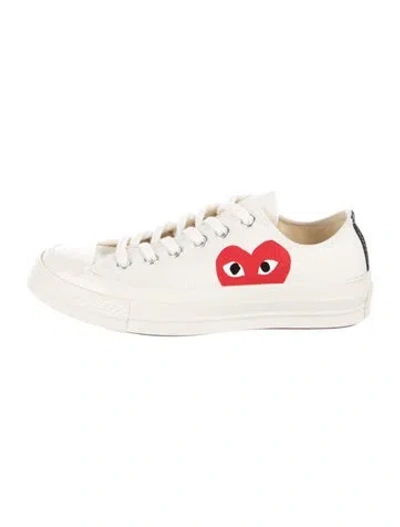 Pre-owned Comme Des Garçons Play Canvas Sneakers In Neutral