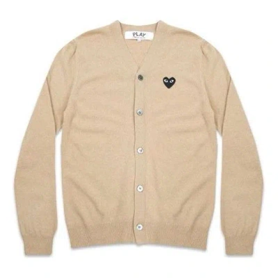 Comme Des Garçons Play Comme Des Garcons Play Cardigan Black Emblem 'beige' In Neutral