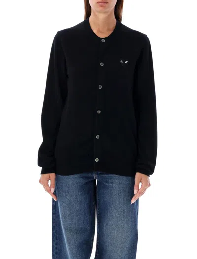 Comme Des Garçons Play Heart Knitwear Long Sleeves In Black