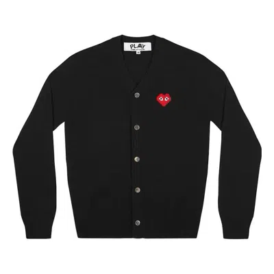 COMME DES GARÇONS PLAY COMME DES GARCONS PLAY CARDIGAN INVADER EMBLEM 'BLACK'