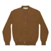 Comme Des Garçons Play Comme Des Garcons Play Cardigan Pastel Series Sleeve Heart 'pastel Camel' In Brown
