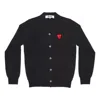 Comme Des Garçons Play Comme Des Garcons Play Cardigan Red Emblem 'grey' In Black