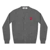 Comme Des Garçons Play Comme Des Garcons Play Cardigan Red Emblem 'grey' In Gray