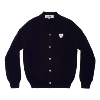 Comme Des Garçons Play Comme Des Garcons Play Cardigan White Emblem 'navy' In Blue