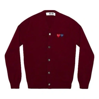 Comme Des Garçons Play Comme Des Garcons Play Cardigan With Double Emblems 'burgundy'
