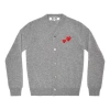 Comme Des Garçons Play Comme Des Garcons Play Cardigan With Double Red Emblem 'grey' In Gray