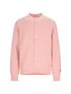 Comme Des Garçons Play Heart Logo-patch Wool Cardigan In Pink