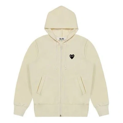 Comme Des Garçons Play Ccomme Des Garcons Play Zip Hoodie Big Black Heart 'beige' In Yellow