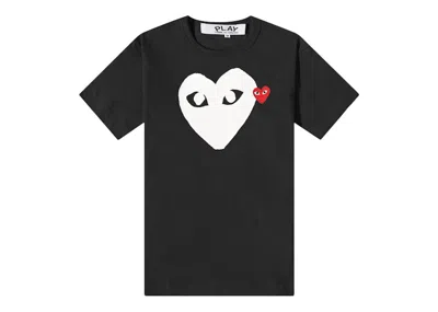 Pre-owned Comme Des Garçons Play Cdg Double Heart Logo Tee Shirt In Black/white/red
