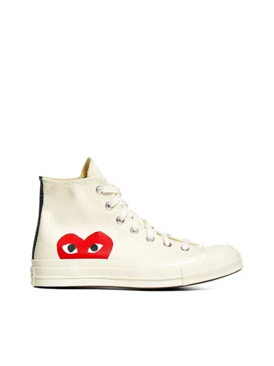 Comme Des Garçons Play Play Converse Cotton High Sneakers In White