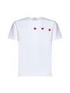 Comme Des Garçons Play Comme Des Garcons Play Mens Multi Red Heart T-shirt In White