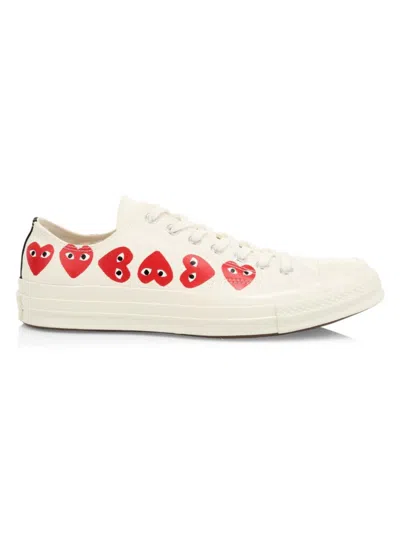 Comme Des Garçons Play Cdg Play X Converse Men's Chuck Taylor All Star Multi-heart Low-top Sneakers In Off White