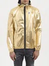 Comme Des Garçons Play K-way Gold Emblem Full Zip Jacket In Gold
