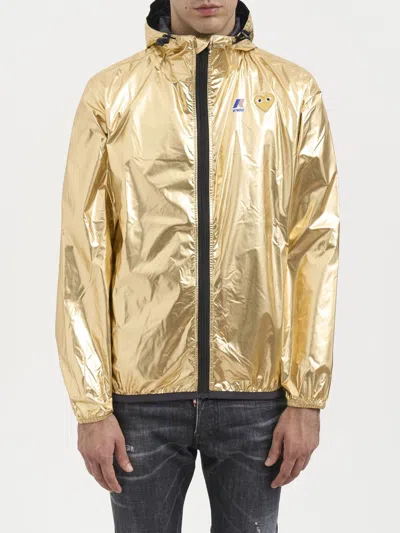 Comme Des Garçons Play Cdg X K-way Hooded Jacket In Gold