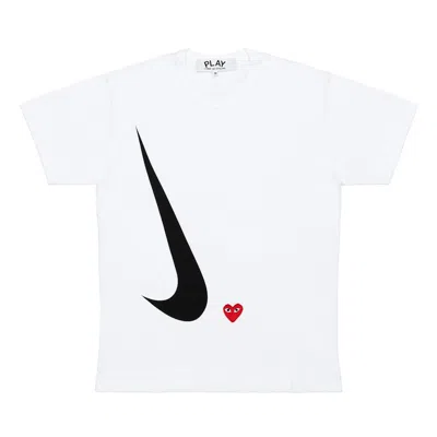 Pre-owned Comme Des Garçons Play Cdg X Nike Ladies' T-shirt In White
