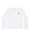 Comme Des Garçons Play Chest Logo-patch T-shirt In White