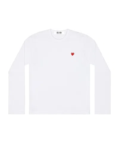 Comme Des Garçons Play Chest Logo-patch T-shirt In White