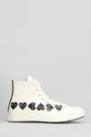 Comme Des Garçons Play Chuck 70 Cdg High Sneakers In Beige Cotton In White