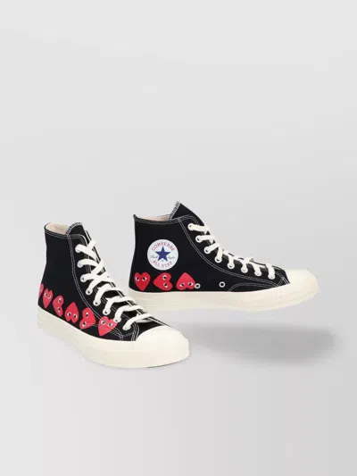 Comme Des Garçons Play Converse Canvas High Top Sneakers In Black