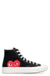 Comme Des Garçons Play Play Converse High Sneakers In Black