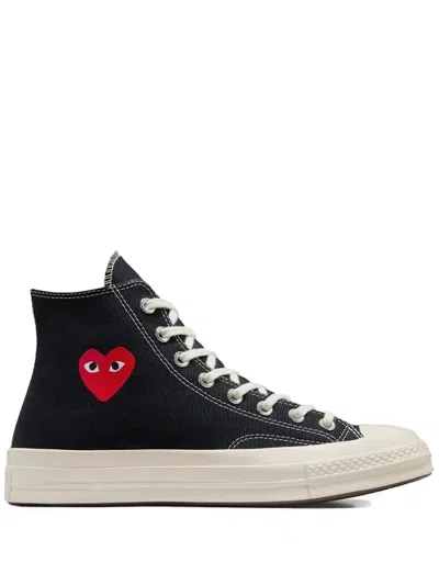 Comme Des Garçons Play "chuck Taylor" 70 Small Red Heart High Top Snea In Blue