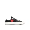 Comme Des Garçons Play Black Low-top Converse With Red Heart Sneakers Black In Black