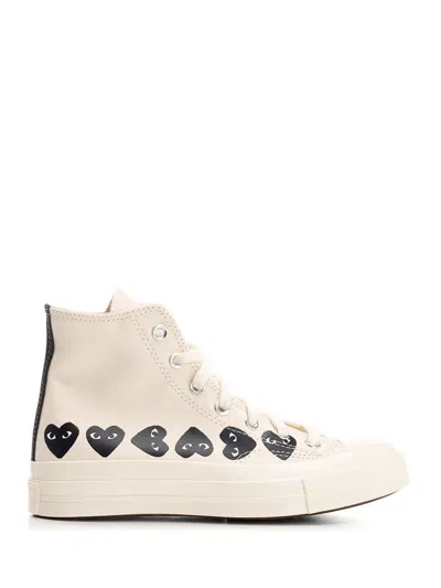 Comme Des Garçons Play Chuck Taylor Sneakers White