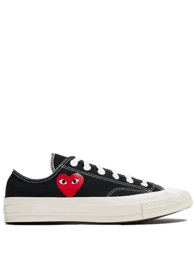 Comme Des Garçons Play "chucky Taylor 70 Small Red Heart Low Top" Sneakers In Black