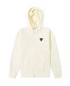 Comme Des Garçons Play Heart Patch Zip Hoodie In White