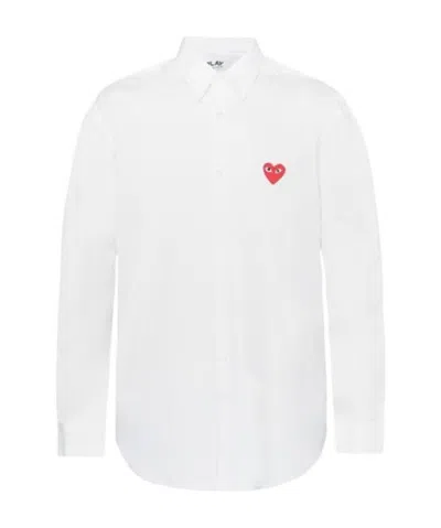 Comme Des Garçons Play Classic Heart Shirt In White