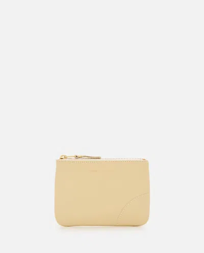 Comme Des Garçons Play Classic Leather Line Wallet In Beige
